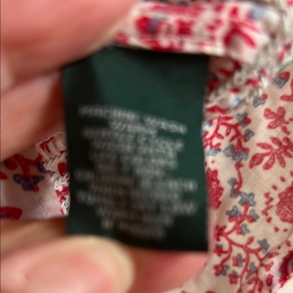 Lauren Ralph Lauren Red and White Floral Button Down Shirt - Picture 4 of 7